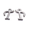 Gunmetal Plated Alloy Letter Pendants PALLOY-P097-03-T-1