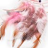 Owl Woven Web/Net with Feather Hanging Ornaments HJEW-G025-06-3