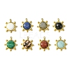 Ion Plating(IP) 304 Stainless Steel Pave Faceted Natural & Synthetic Mixed Gemstone Pendants FIND-Z028-39-1
