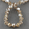 Electroplate Glass Beads Strands X-EGLA-R031-4mm-02-2