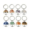 Tibetan Style Alloy & Natural Mixed Gemstone Chips Pendant Keychain KEYC-JKC00646-01-1