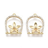 Brass Micro Pave Clear Cubic Zirconia Pendants KK-S356-080-NF-1