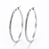 304 Stainless Steel Hoop Earrings EJEW-L232-037F-01P-1