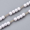 Handmade Round ABS Plastic Imitation Pearl Beads Chains for Necklaces Bracelets Making CHC-T012-30LG-4