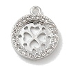 Rack Plating Brass Micro Pave Clear Cubic Zirconia Pendant Cabochon Setttings LS-KK-L224-048P-1