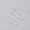 Brass Round Snake Chain Necklace Making MAK-T006-11A-S-1