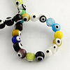 Round Handmade Evil Eye Lampwork Beads Strands LAMP-R114-8mm-12-2