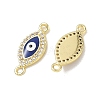 Brass Micro Pave Clear Cubic Zirconia Connector Charms CU-CBA6305-12G-C-2