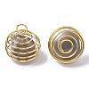 Iron Wrap-around Spiral Bead Cage Pendants IFIN-R239-08G-3