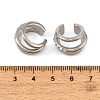 304 Stainless Steel Micro Pave Cubic Zirconia Cuff Earrings for Women SA-CBAABBA-13P-2