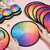 Polyester Foldable Flying Disc Fans with Storage Bag AJEW-WH00670-127B-3