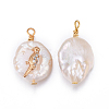 Natural Cultured Freshwater Pearl Pendants PEAR-E013-38-3