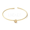 Rack Plating Brass Micro Pave Clear Cubic Zirconia Letter Open Cuff Bangles BJEW-A018-01G-G-2