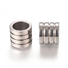 Tarnish Resistant 201 Stainless Steel Grooved Beads STAS-L238-009B-P-2