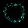 14MM Luminous Handmade Foil Glass Round Beaded Stretch Bracelets LA-CBA41F9-01B-4