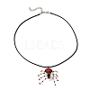 Braided Glass Seed Bead Spider Pendant Necklaces NJEW-MZ00036-04-4
