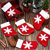 Christmas Socks Non Woven Fabric Cutlery Set Bags AJEW-WH0329-96-4