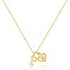 Brass Initial and Heart Pendant Necklaces for Women FS-WG01F32-16-1