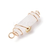 Natural Quartz Crystal Copper Wire Wrapped Pendants PALLOY-JF02534-4