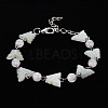 Butterfly Natural New Jade Beaded Bracelets for Girl Women BJEW-S145-002A-7