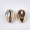 Electroplated Cowrie Shell Beads SSHEL-S258-62-2