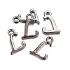 Gunmetal Plated Alloy Letter Pendants PALLOY-J718-01B-L-2