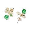 Alloy with Glass Dangle Stud Earrings EJEW-JE06118-3