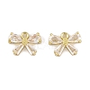 Brass Micro Pave Clear Cubic Zirconia Charms KK-L212-14G-1