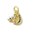 Real 18K Gold Plated Brass Pave Cubic Zirconia Pendants KK-M283-01A-02-1