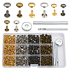 320 Sets 4 Colors 2 Sizes Iron Semi-Tublar Collision Rivets Kits DIY-WH0304-489-1
