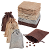 32Pcs 4 Colors Polyester Imitation Burlap Packing Pouches Drawstring Bags ABAG-PH0001-24-1