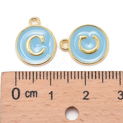 Golden Plated Alloy Enamel Charms ENAM-S118-04C-1