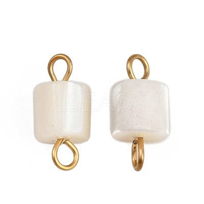 Natural Shell Square Connector Charms STAS-D378-23G-1