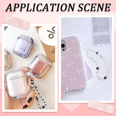 2Pcs 2 Colors Plastic Mobile Straps HJEW-GF0001-44-1