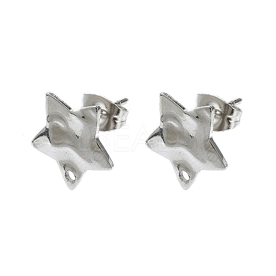 Non-Tarnish 304 Stainless Steel Stud Earring Findings X-STAS-L024-003P-09-1
