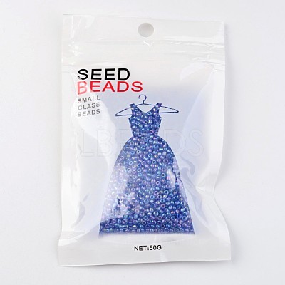 Round Transparent Colors Rainbow Glass Seed Beads X-SEED-A007-2mm-166-1