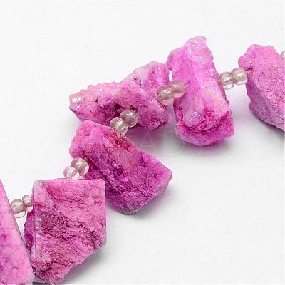 Electroplated Natural Agate Bead Strands G-G893-05-1