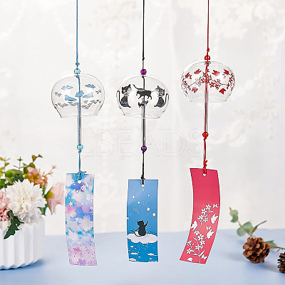 Japanese Wind Chimes HJEW-BC0001-01B-1