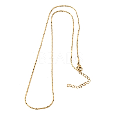 1.3MM 304 Stainless Steel Boston Link Chains Necklaces for Women Men NJEW-Z115-12G-04-1