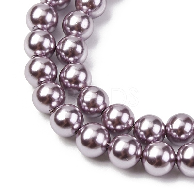 Electroplated Shell Pearl Beads Strands BSHE-G041-6mm-02-1