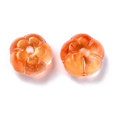 Autumn Theme Transparent Glass Beads X-GLAA-P049-A01-1