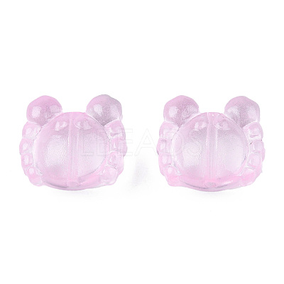 Transparent Spray Painted Glass Beads GLAA-N035-026-C05-1