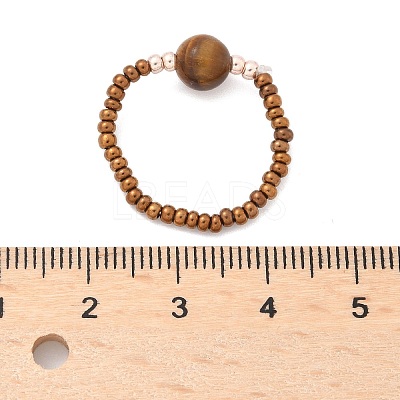 Natural & Synthetic Mixed Stone Stretch Rings RJEW-JR00255-1