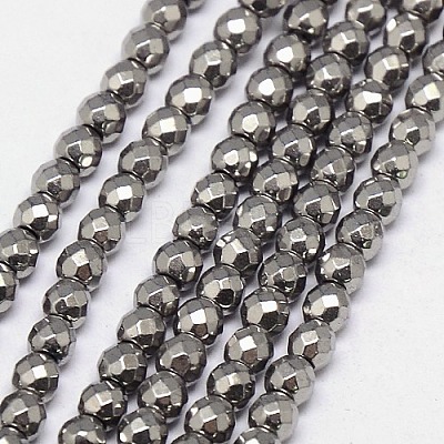Electroplate Non-magnetic Synthetic Hematite Beads Strands G-J169B-4mm-M-1