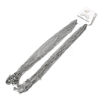 12Pcs 2.2MM 304 Stainless Steel Twisted Chain Necklaces for Men Women NJEW-H093-17P-04-1