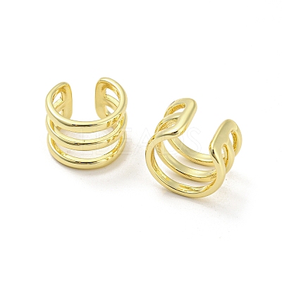 Brass Multi Lines Cuff Earrings EJEW-I300-06G-1