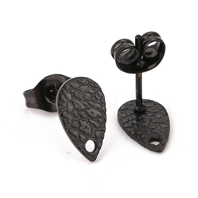 304 Stainless Steel Stud Earring Findings Ion Plating(IP) STAS-O119-29EB-1