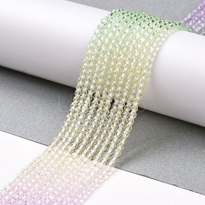 Transparent Gradient Color Glass Beads Strands GLAA-G101-2mm-03-1
