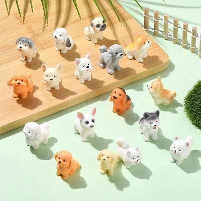 34Pcs 17 Styles Opaque Resin Dog Display Decorations RESI-CJ0005-40-1