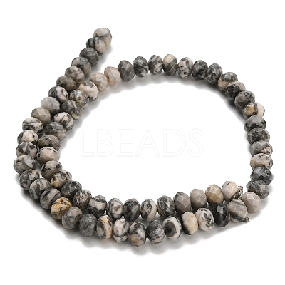Natural Black Silk Stone/Netstone Beads Strands G-Z111-A45-1